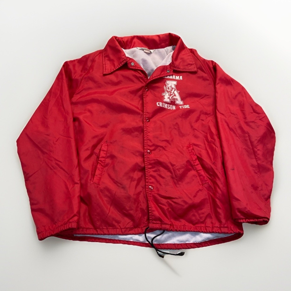 Alabama Crimson Tide Chalk Line Coach Jacket Mens XL Red Vintage 80s Red